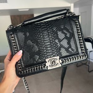 COPY - BLACK BOY PYTHON CHANEL SILVER HARDWARE